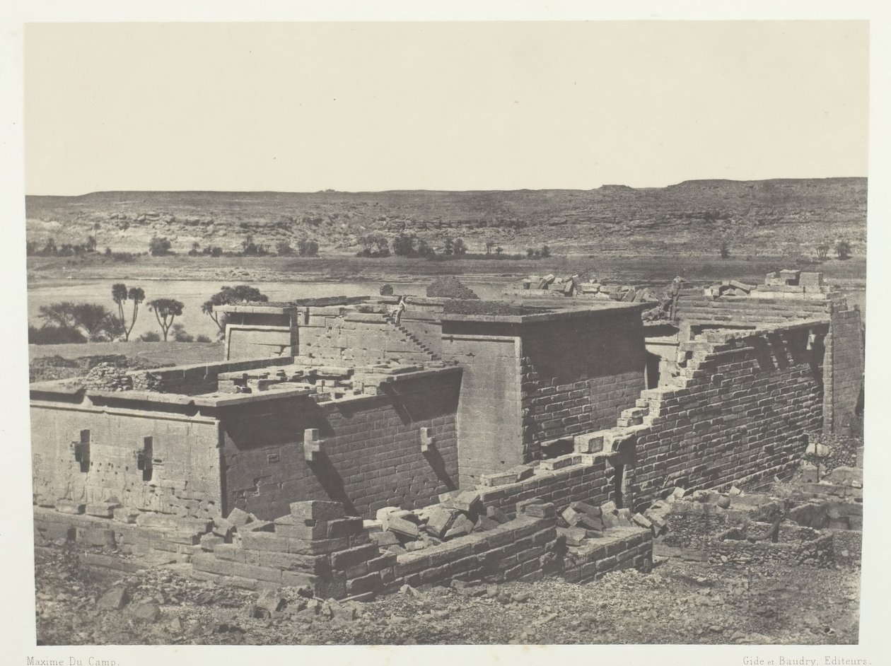 Kalabscheh, Kalabscheh Talmis templomának általános képe, Núbia, 184951, nyomtatva 1852-ben. alkotó: Maxime Du Camp