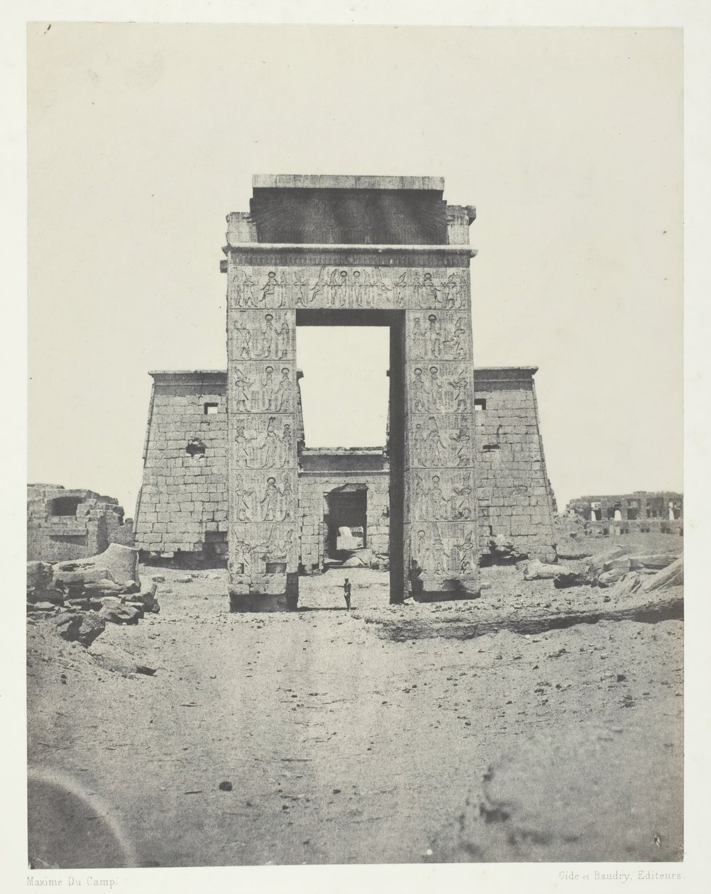 Karnak, Propylon a Khons templomából, Théba, 184951, nyomtatva 1852. alkotó: Maxime Du Camp