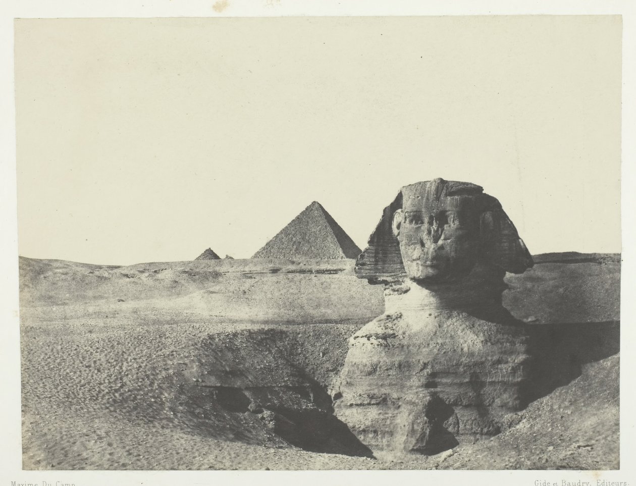 A Szfinx elölről nézve, Közép-Egyiptom, 184951, nyomtatva 1852. alkotó: Maxime Du Camp