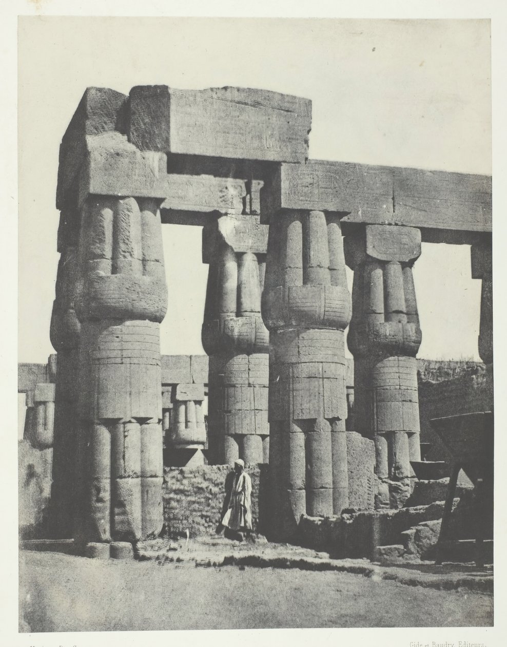Luxor, Oszlopok csoportja a palotában, Théba, 184951, nyomtatva 1852. alkotó: Maxime Du Camp