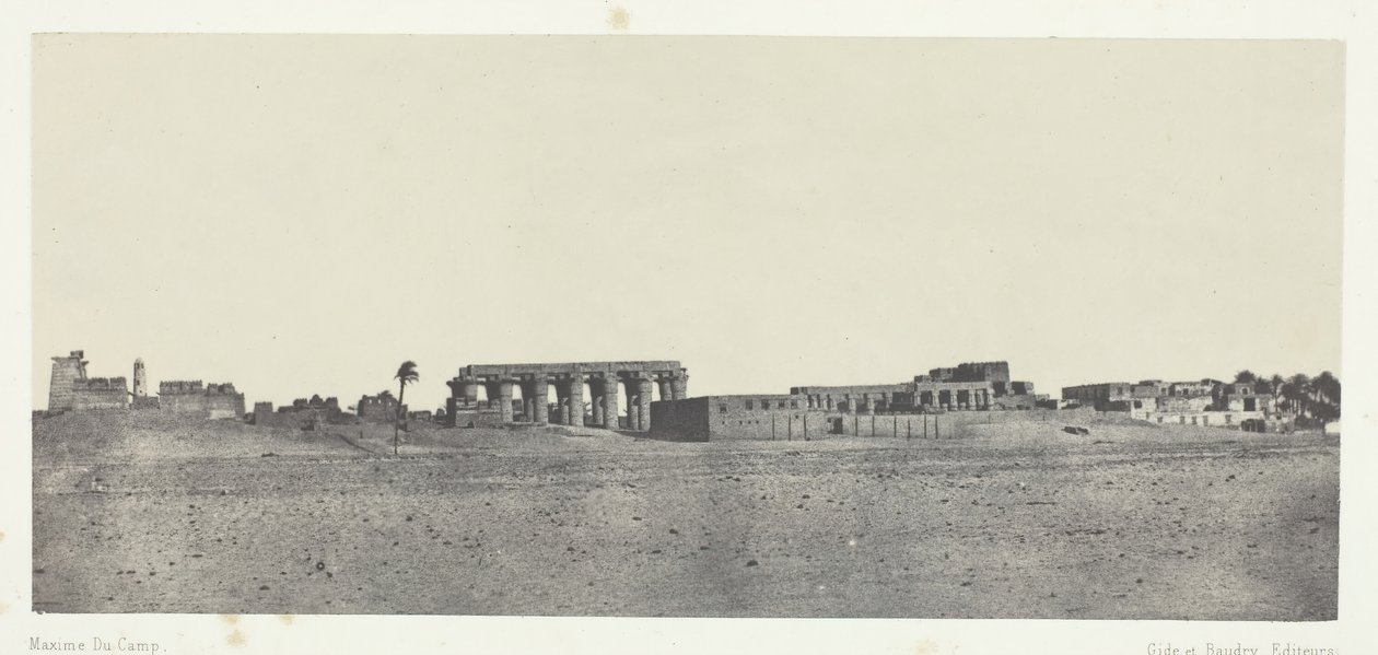 Luxor, A romok általános képe, Théba, 184951, nyomtatva 1852. alkotó: Maxime Du Camp