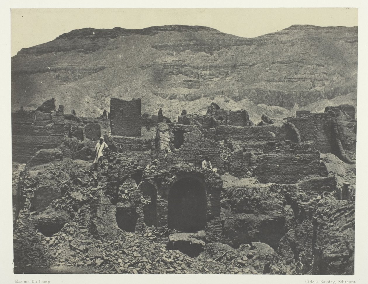 Medinet-Habou, Pápa városának romjai; Théba alkotó: Maxime Du Camp