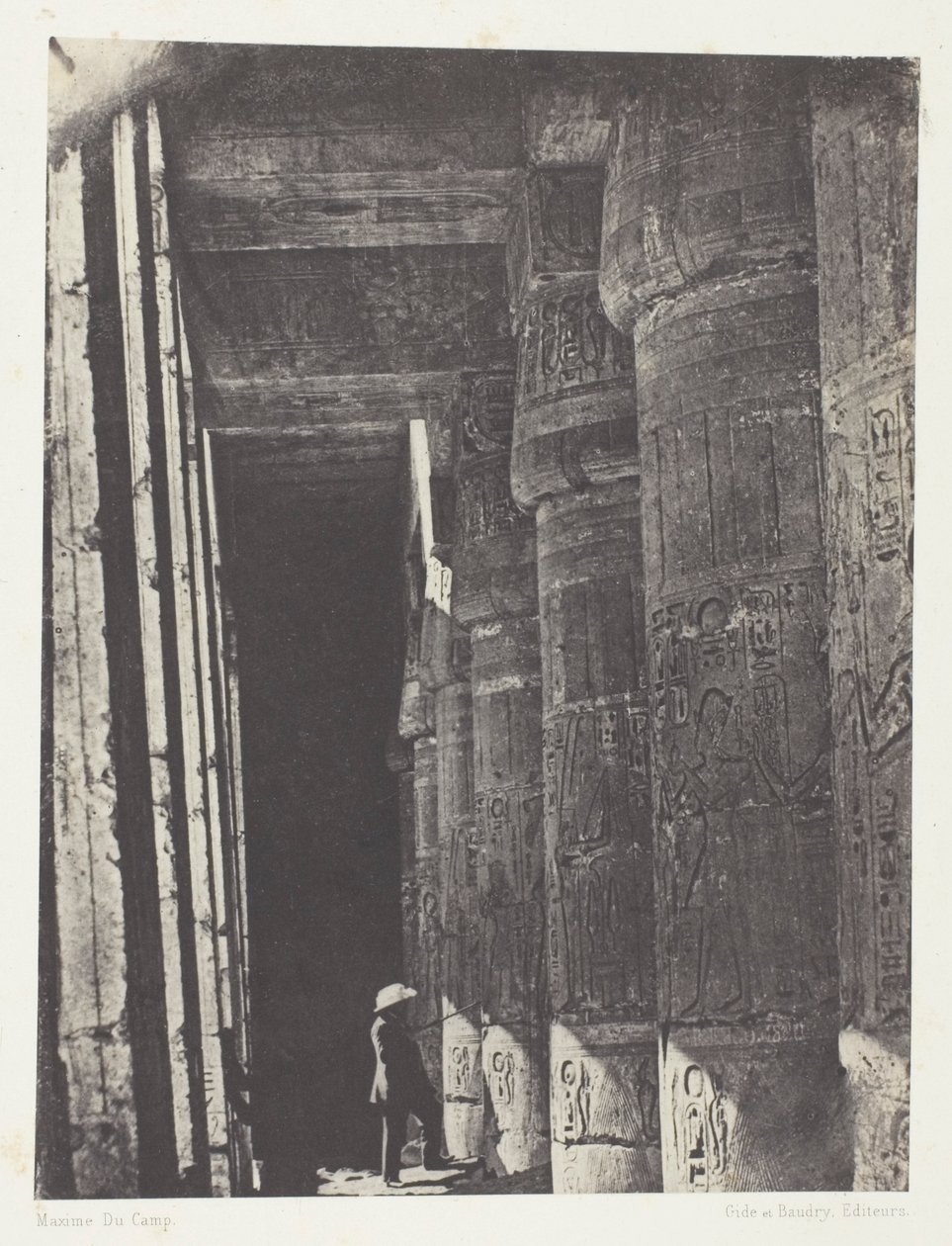 Medinet-Habou, Ramses-Méiamoun palota galériája; Théba alkotó: Maxime Du Camp