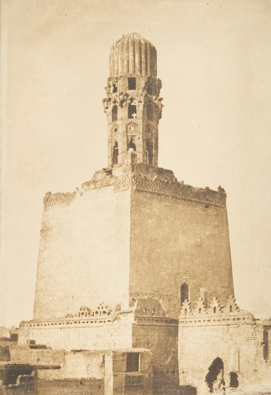 Hakem kalifa mecsetjének nyugati minaretje, Kairó, 1850. január 9. alkotó: Maxime Du Camp