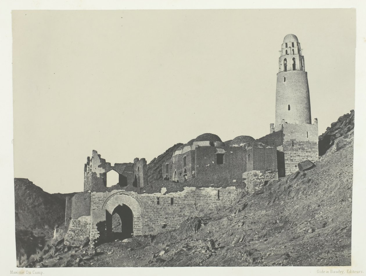 Bellal mecset Bab Village-ben, Núbia, 184951, nyomtatva 1852. alkotó: Maxime Du Camp