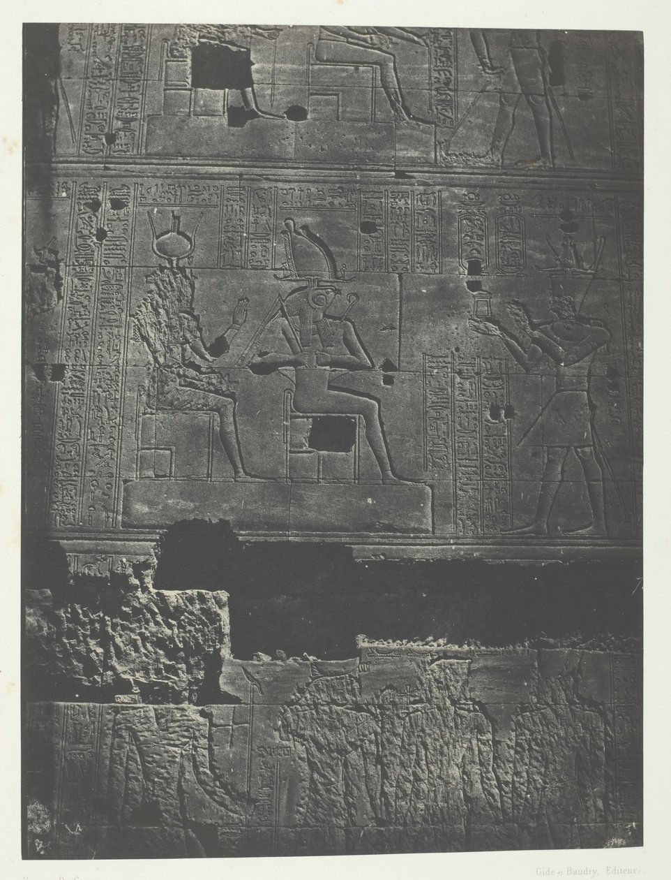 Nyugati Fal, Ízisz nagy temploma Philoe-ban, Núbia, 184951, nyomtatva 1852-ben. alkotó: Maxime Du Camp