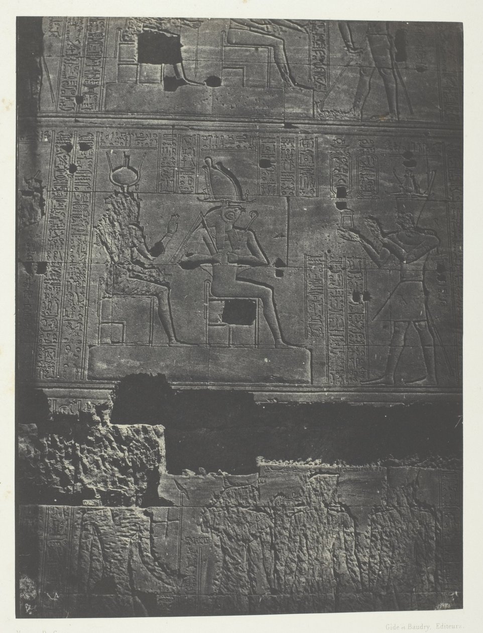 Nyugati fal, Isis nagy temploma Philoe-ban; Núbia, 78. tábla az "Egypte, Nubie, Palestine et Syrie" albumból (1852) alkotó: Maxime Du Camp