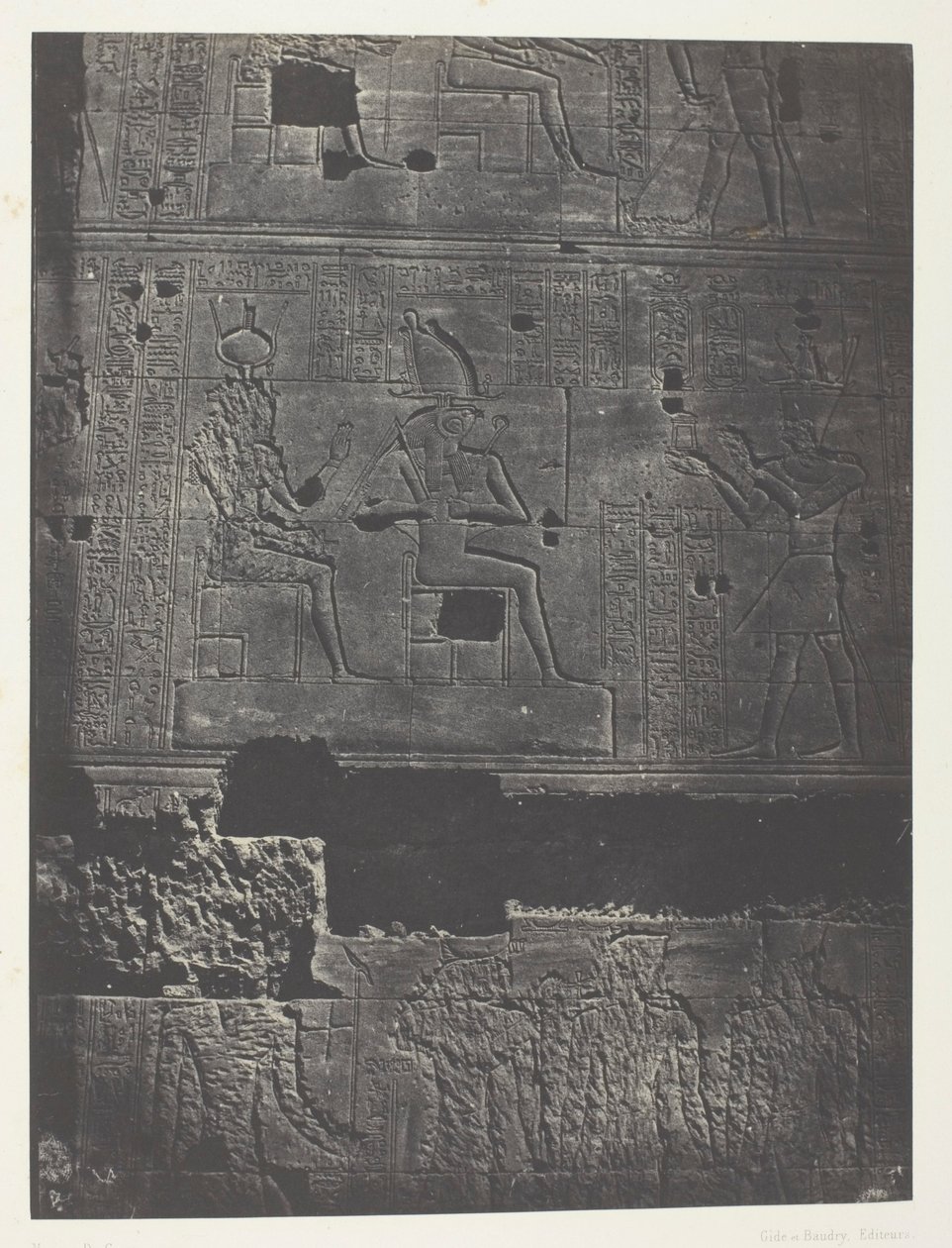 Nyugati fal, Isis nagy temploma Philoe-ban; Núbia, 78. tábla az "Egypte, Nubie, Palestine et Syrie" albumból (1852) alkotó: Maxime Du Camp