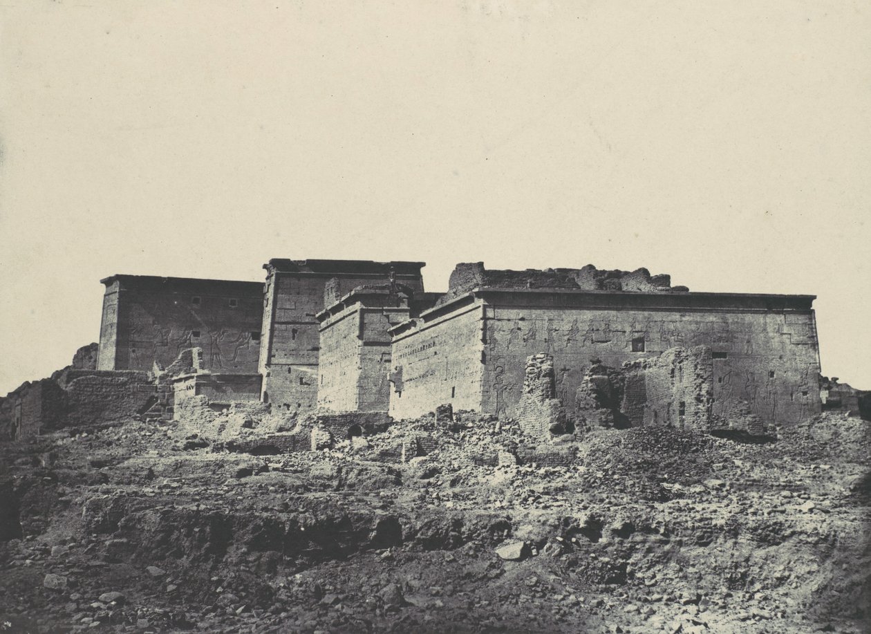 Núbia. Ízisz nagy temploma, egy Philoe. Általános nézet északról, 1850. alkotó: Maxime Du Camp
