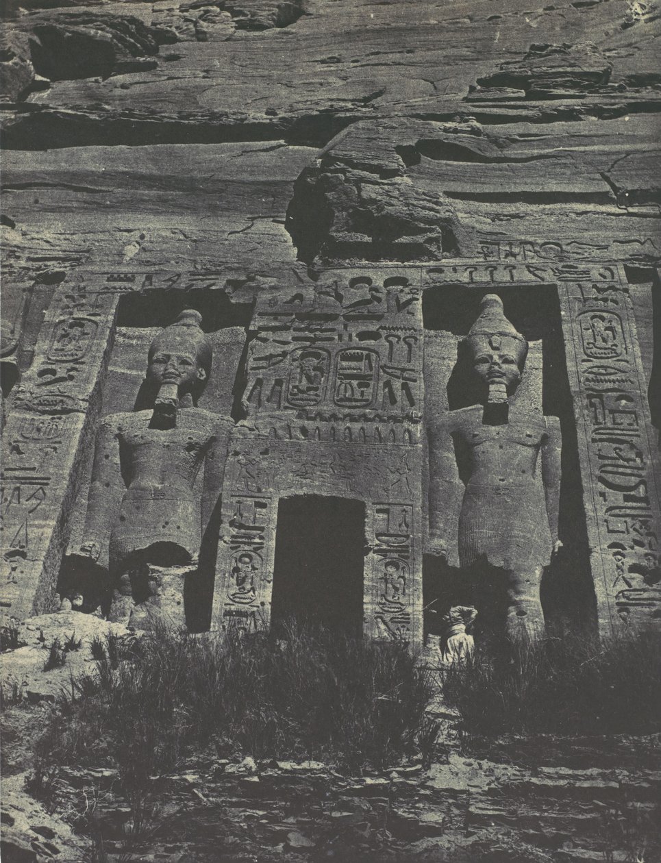 Núbia. Ibsamboul. Hathor Speos bejárata, 1850. alkotó: Maxime Du Camp