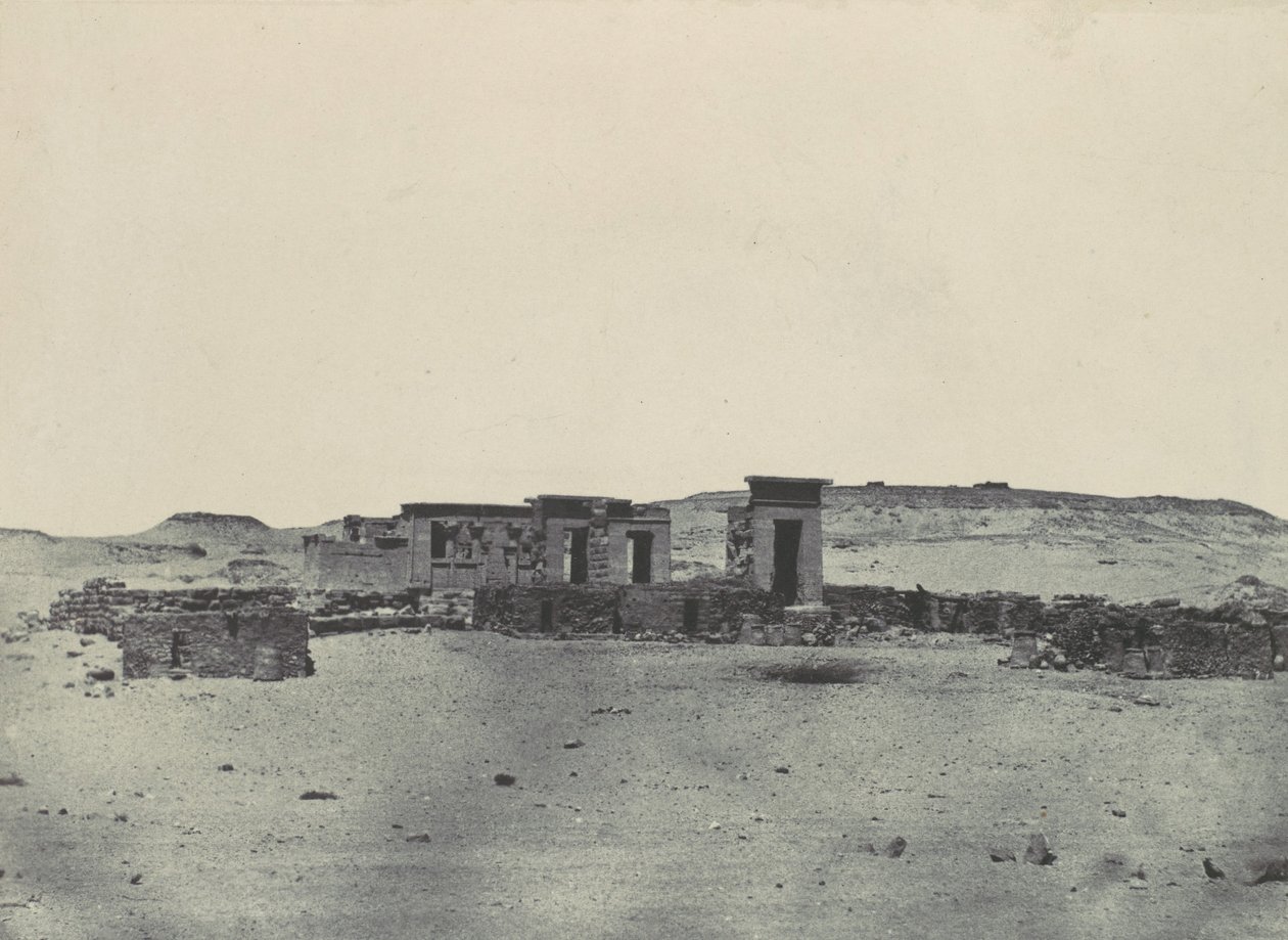 Núbia. Debod temploma és faluja. Az Antoninus útiterv parembolája, 1850. alkotó: Maxime Du Camp