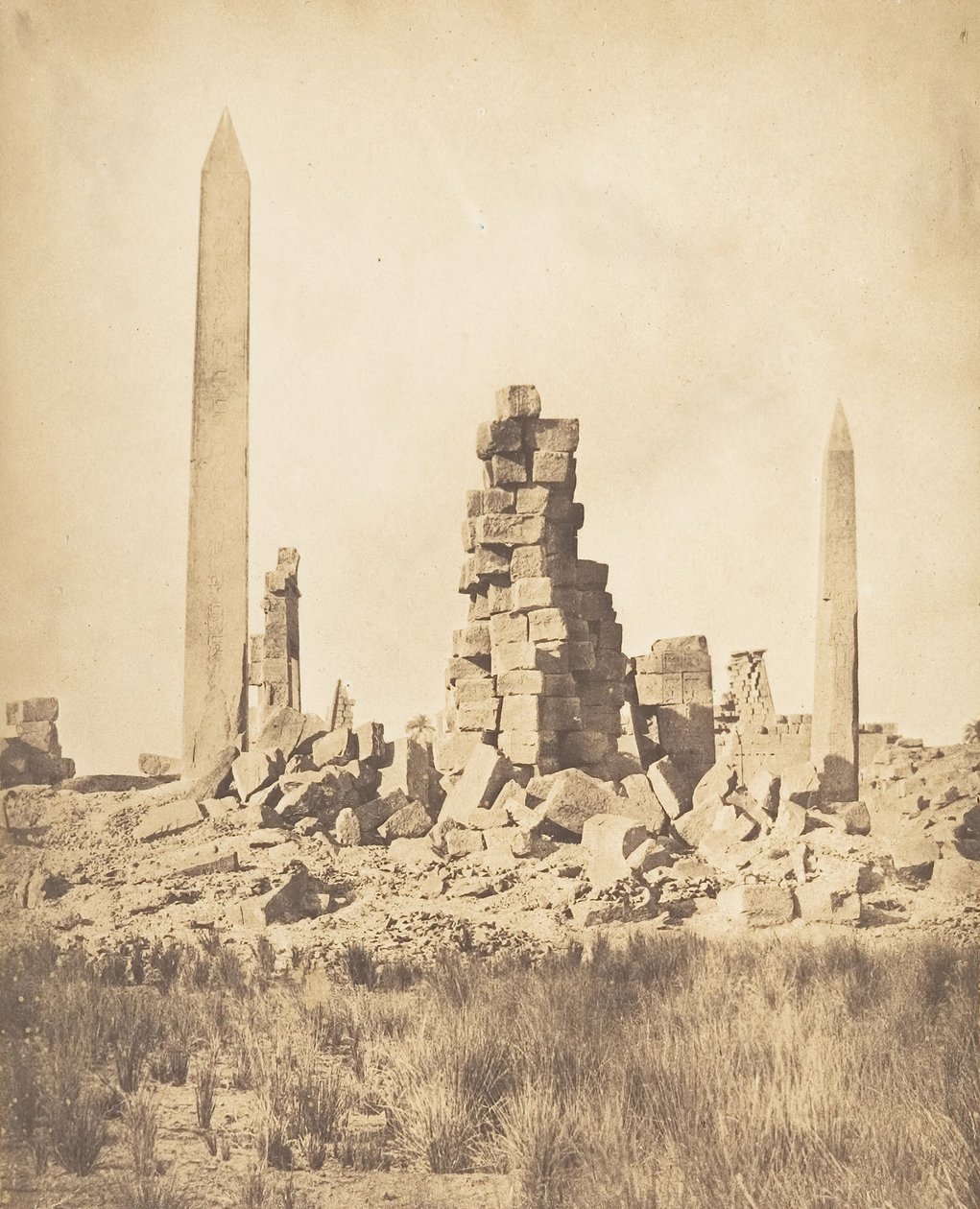 Obeliszkek a karnac-thébai palotából, 1849-50. alkotó: Maxime Du Camp
