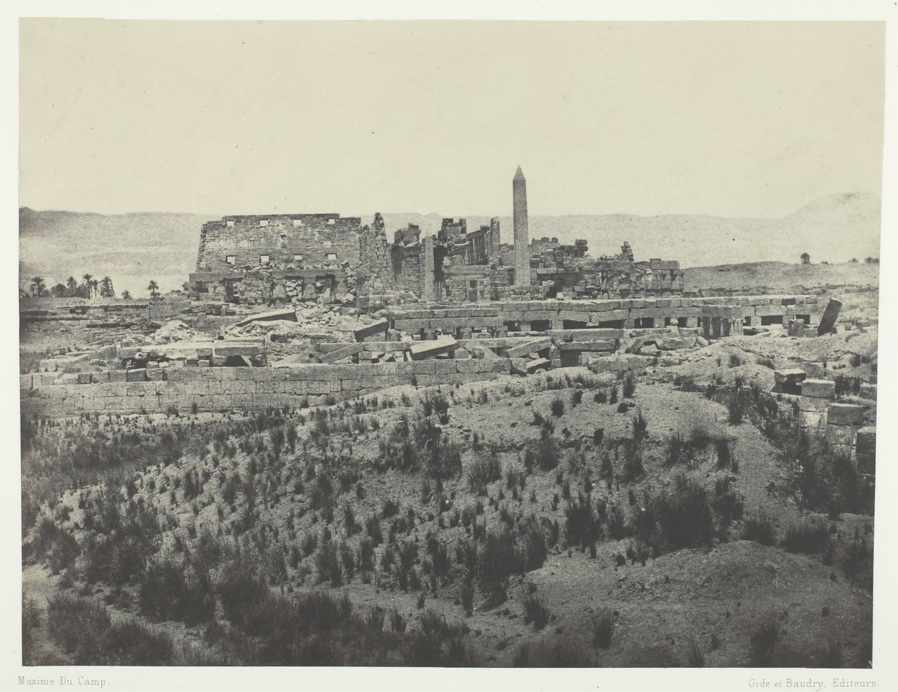 Karkak-palota, A romok általános képe, Keletre nézve, Théba, 184951, nyomtatva 1852. alkotó: Maxime Du Camp