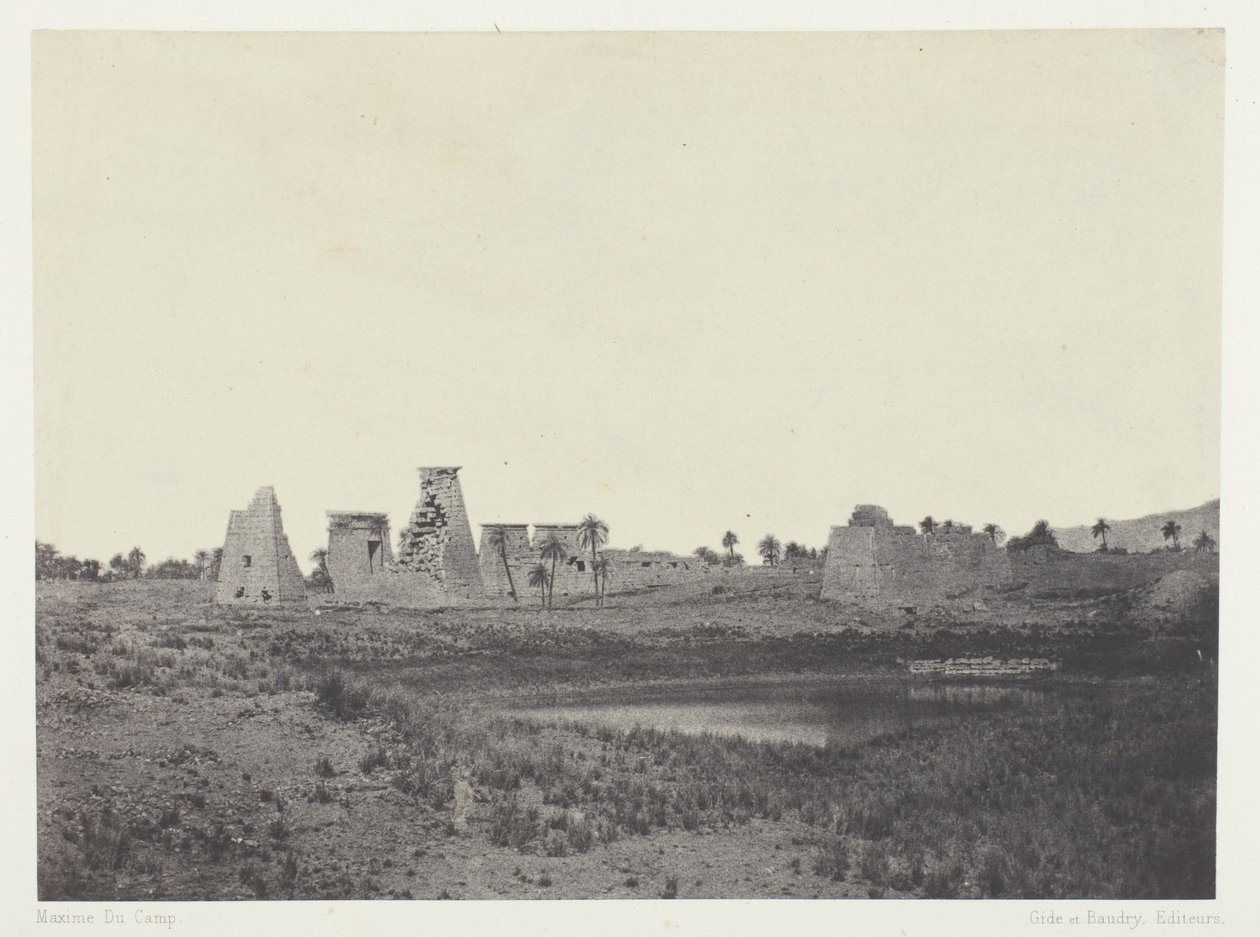 Karnak-palota, Dél-Propylaea; Théba alkotó: Maxime Du Camp