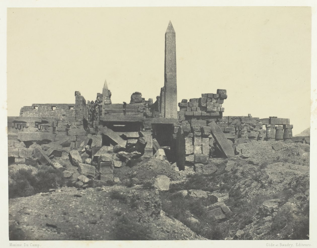 Karnak-palota, Granite Sanctuary and Hypostyle Hall, Théba, 184951, nyomtatva 1852. alkotó: Maxime Du Camp