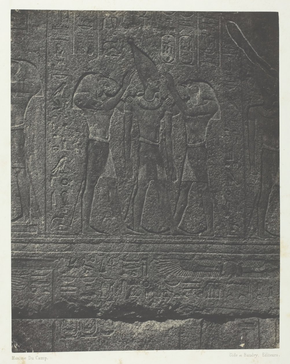 Karnak-palota, A gránitszentély külső szobrai, Théba, 184951, nyomtatva 1852-ben. alkotó: Maxime Du Camp