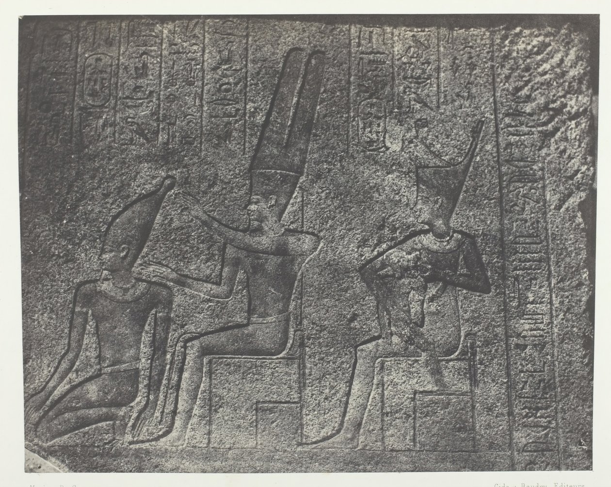 Karnak-palota, A gránitszentély külső szobrai, Théba, 184951, nyomtatva 1852-ben. alkotó: Maxime Du Camp