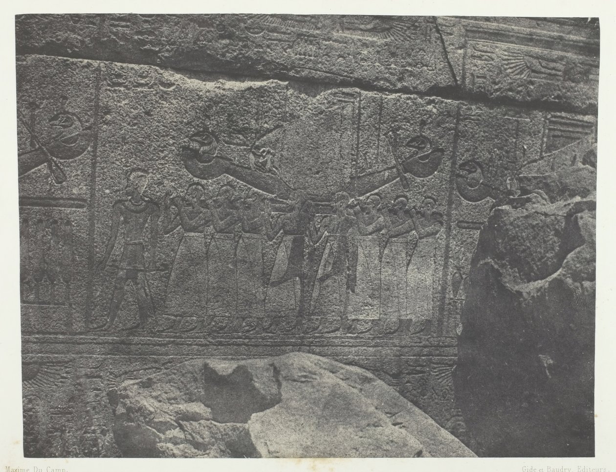 Karnak-palota, A gránitszentély külső szobrai, Théba, 184951, nyomtatva 1852-ben. alkotó: Maxime Du Camp