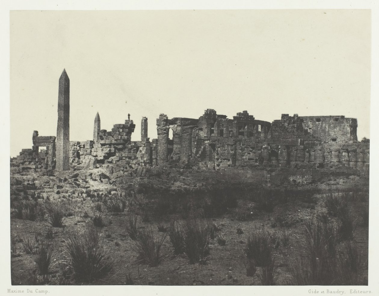 Karnak-palota, A romok általános képe, Északra vitték, Théba, 184951, nyomtatva 1852. alkotó: Maxime Du Camp