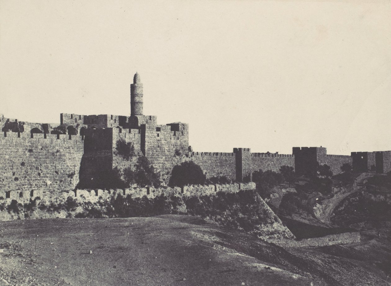 Palesztina. Jeruzsálem. A falak nyugati része, 1850. alkotó: Maxime Du Camp
