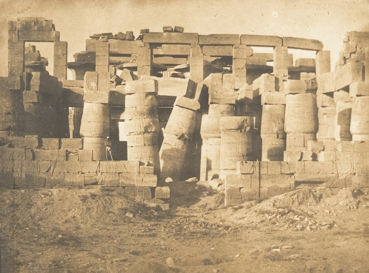 A karnaci palota Hypostyle termének északi ajtaja, 1849-50. alkotó: Maxime Du Camp