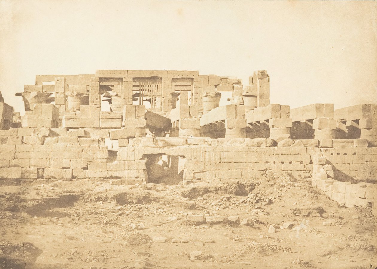 A Karnac Thébai Palota Hypostyle termének déli ajtaja, 1849-50. alkotó: Maxime Du Camp