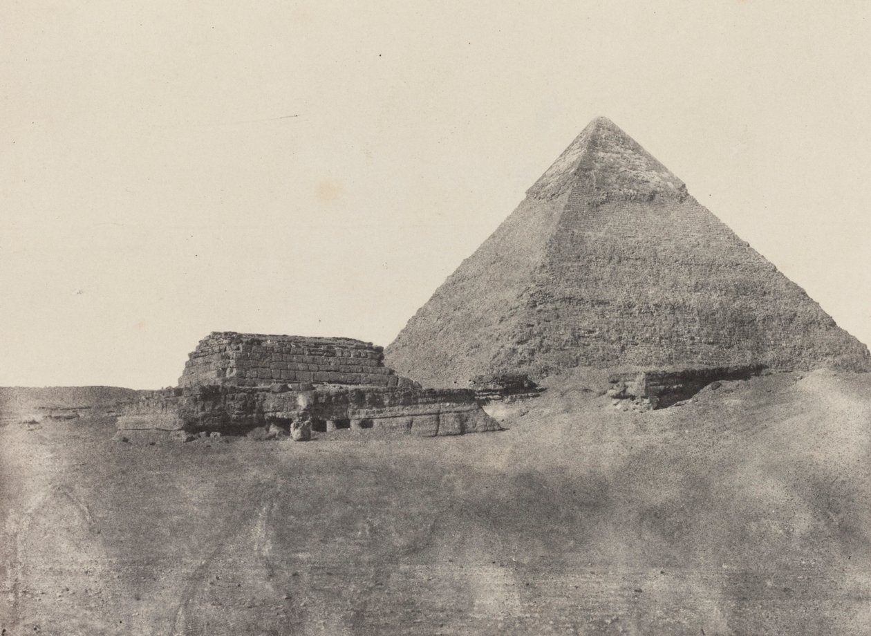 Chephren piramisa, Közép-Egyiptom, 10. tábla az "Egyiptom, Núbia, Palesztina és Szíria" című albumból (1852) alkotó: Maxime Du Camp