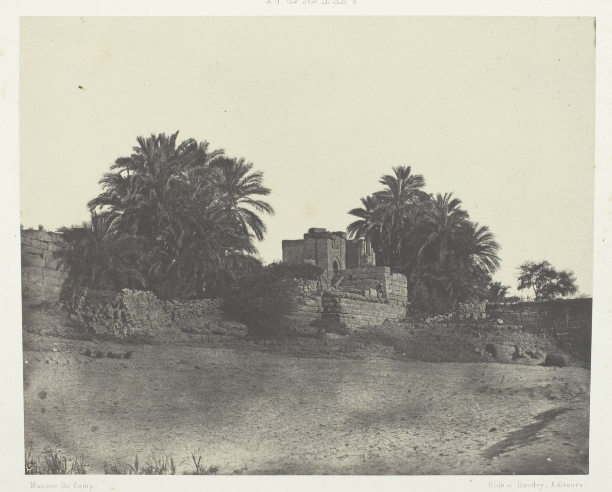 Egy római erődítmény romjai, Philoe; Núbia, 71. tábla az "Egypte, Nubie, Palestine et Syrie" albumból (1852) alkotó: Maxime Du Camp
