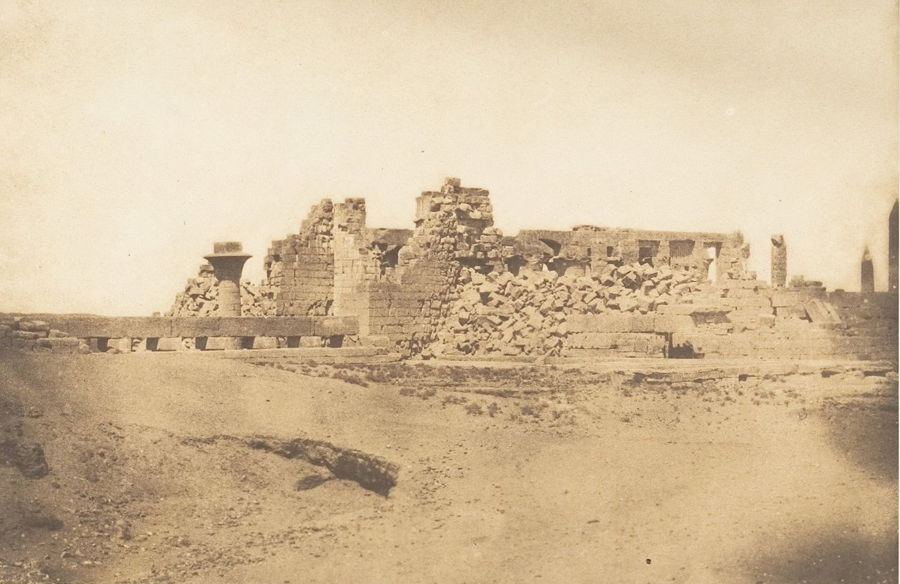 A karnaci palota Hypostyle termének romjai – Délnyugat felőli nézet, 1849-50. alkotó: Maxime Du Camp