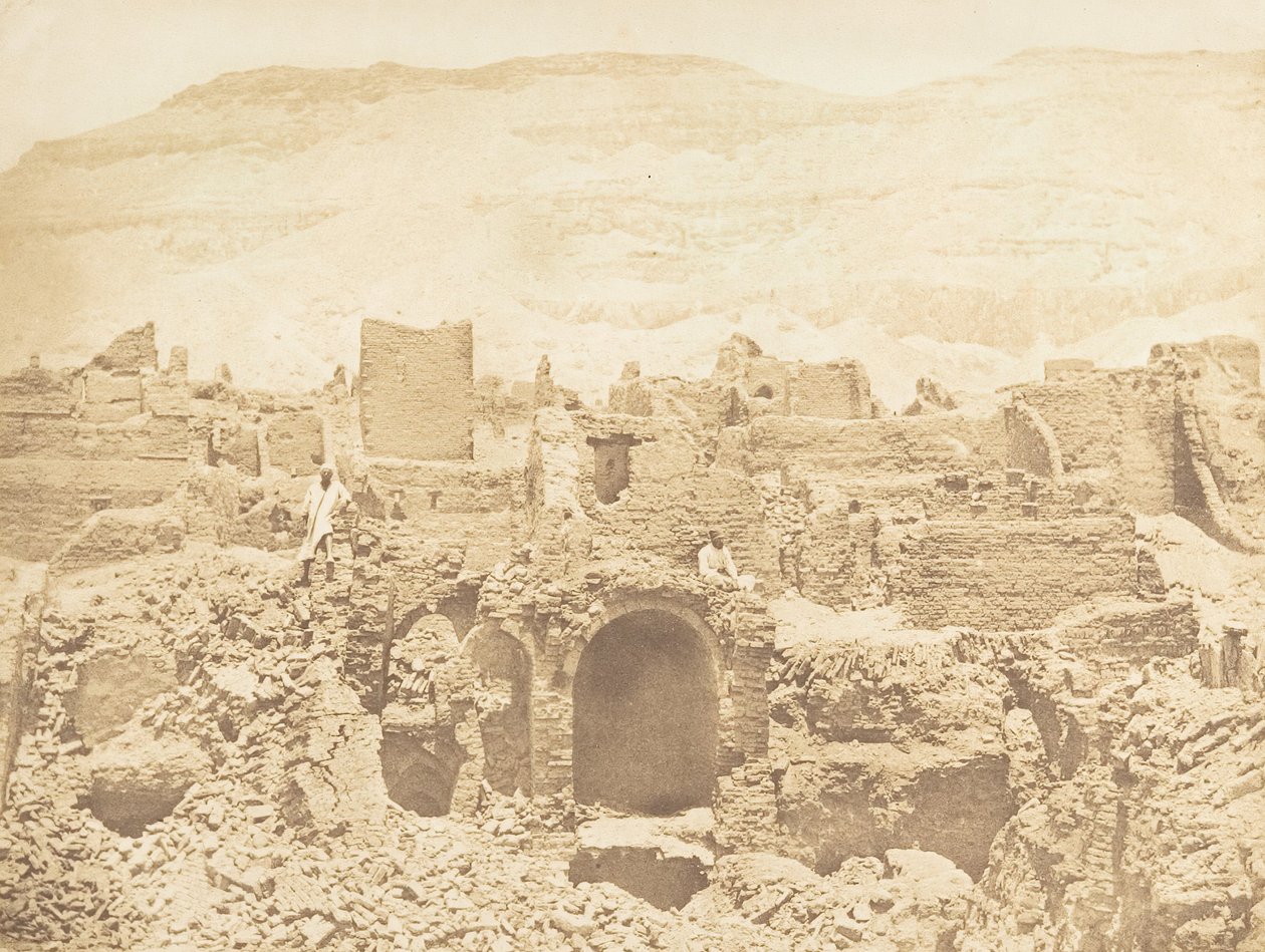 Egy keresztény város romjai, Medinet-Habu Thébában, 1849-50. alkotó: Maxime Du Camp