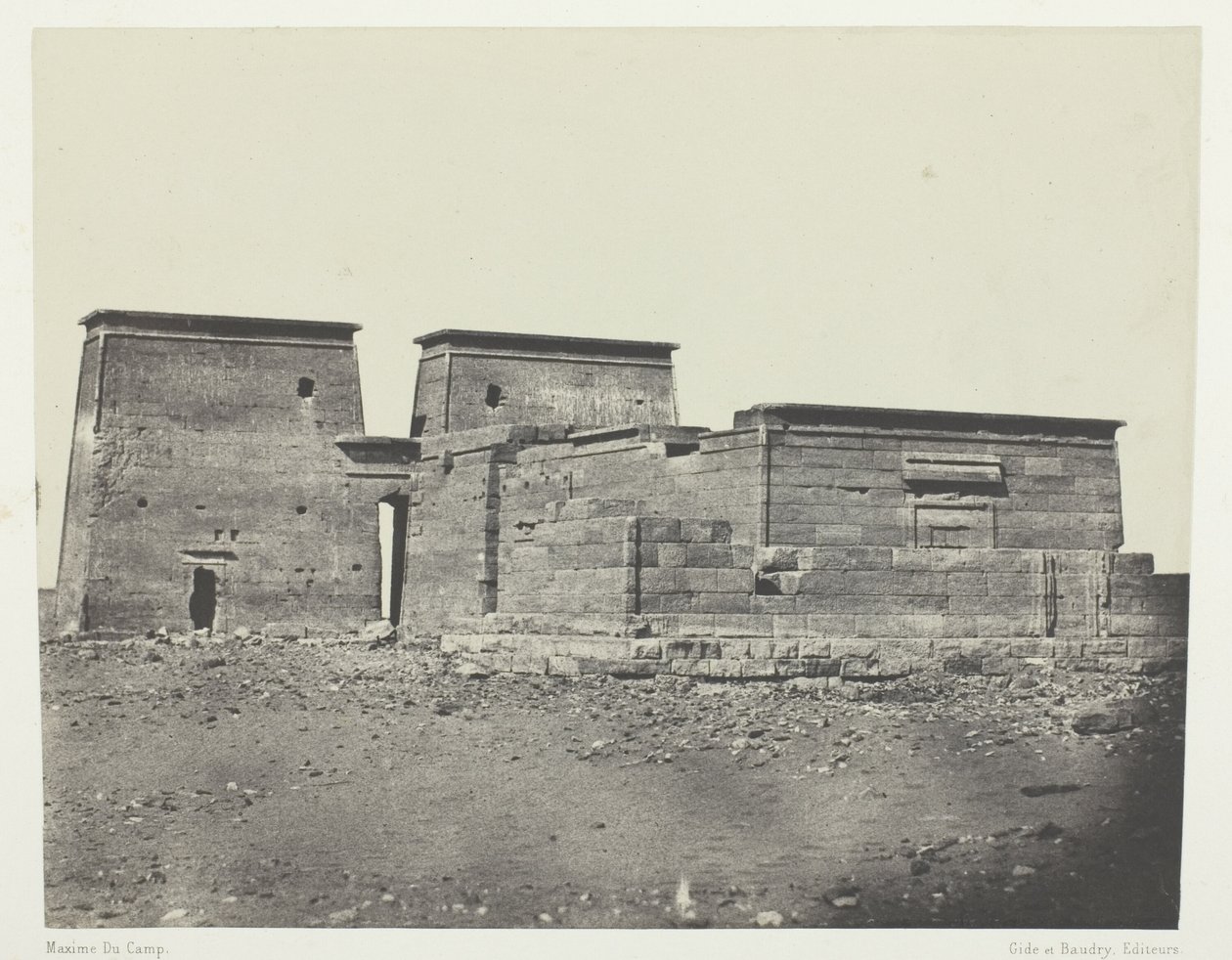 Temple De Dakkeh (Ancient Pselcis); Núbia, 94. tábla az "Egypte, Nubie, Palestine et Syrie" albumból (1852) alkotó: Maxime Du Camp