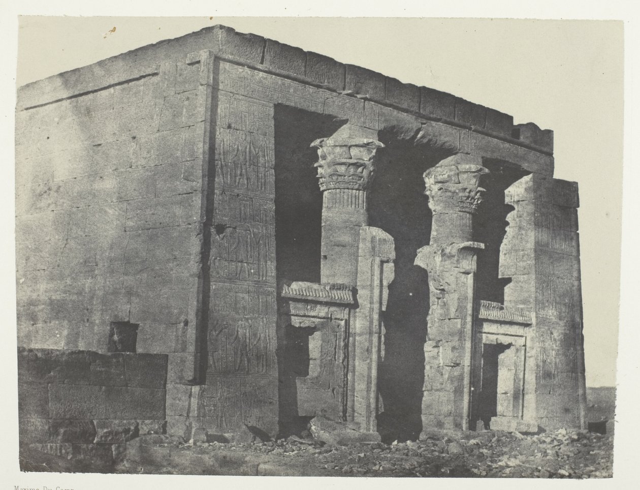 Temple De Dakkeh, Naos; Núbia, 95. tábla az "Egypte, Nubie, Palestine et Syrie" albumból (1852) alkotó: Maxime Du Camp