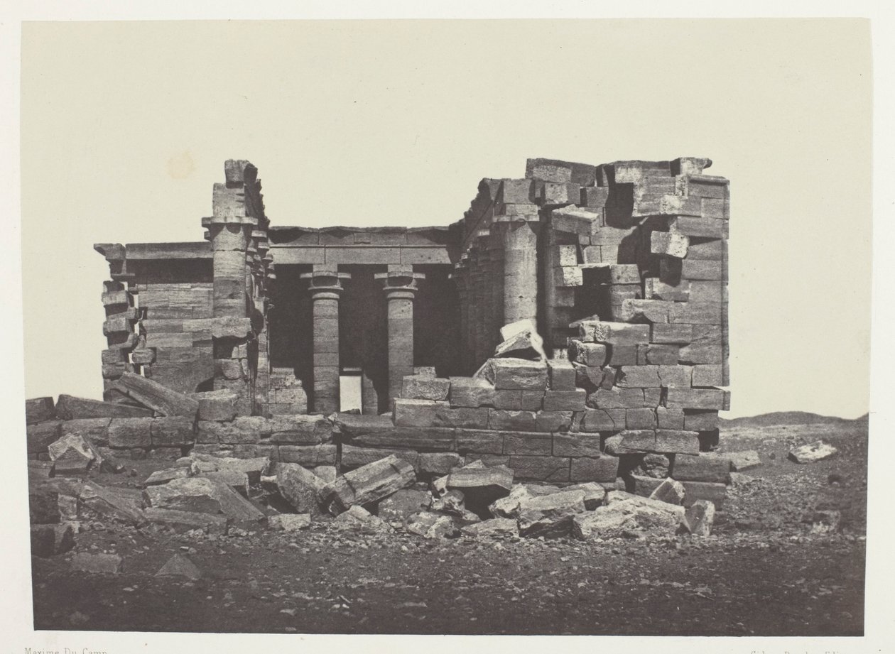 Temple De Maharakkah (Hièra Sycaminos Des Grecs); Núbia, 96. tábla az "Egypte, Nubie, Palestine et Syrie" albumból (1852). alkotó: Maxime Du Camp