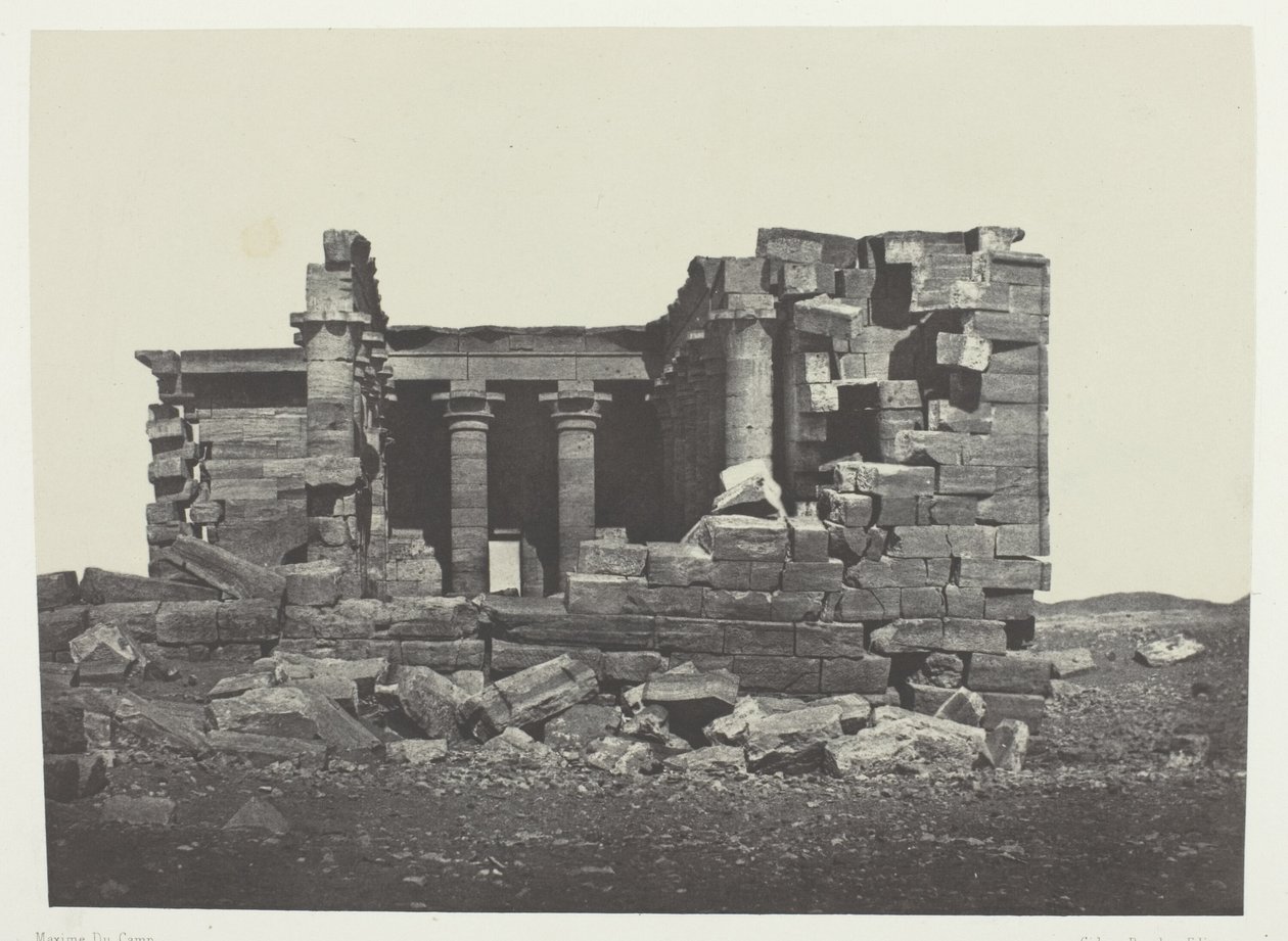 Temple De Maharakkah (Hièra Sycaminos Des Grecs); Núbia, 96. tábla az "Egypte, Nubie, Palestine et Syrie" albumból (1852). alkotó: Maxime Du Camp