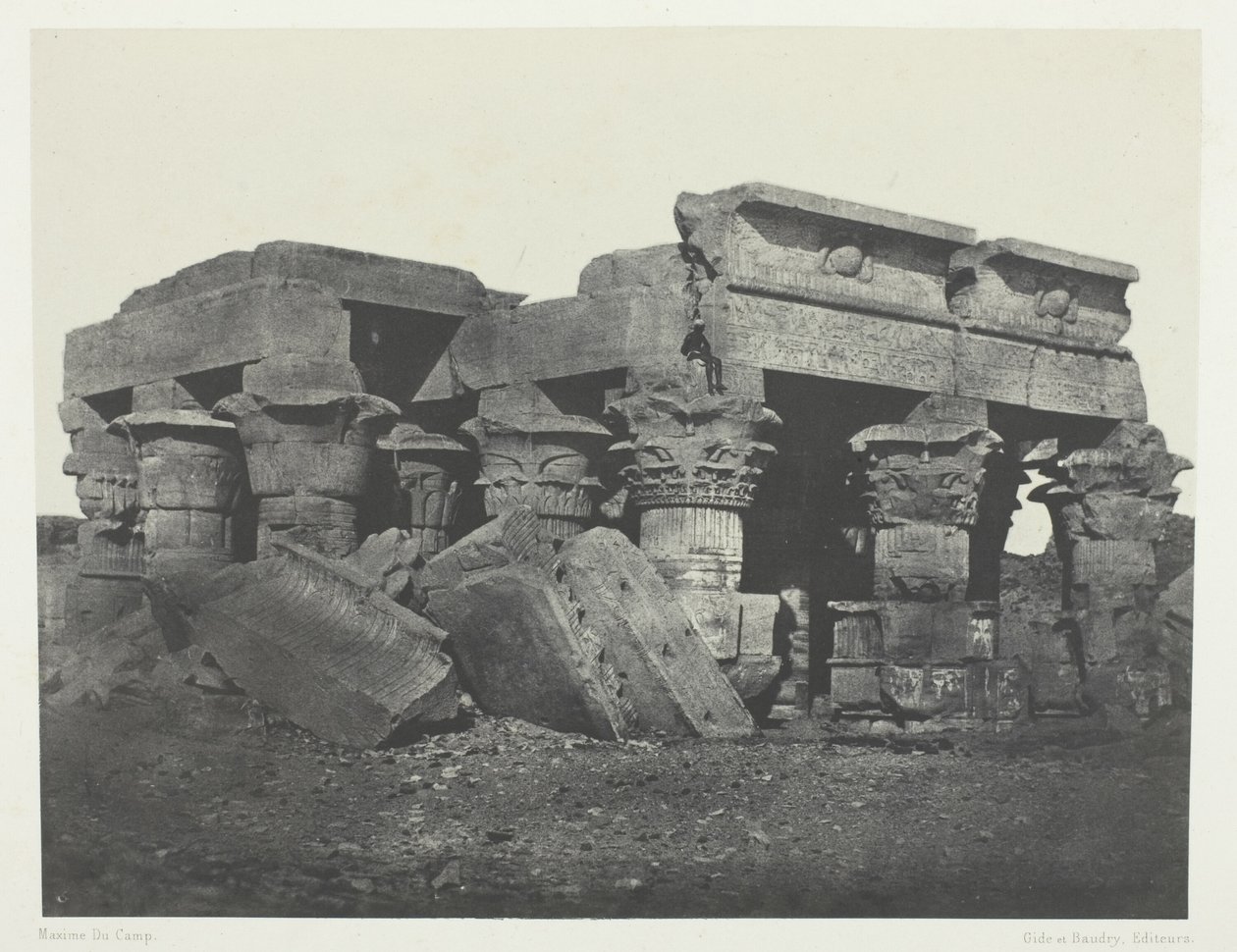 Ombos temploma, Felső-Egyiptom, 65. tábla az "Egypte, Nubie, Palestine et Syrie" albumból (1852) alkotó: Maxime Du Camp