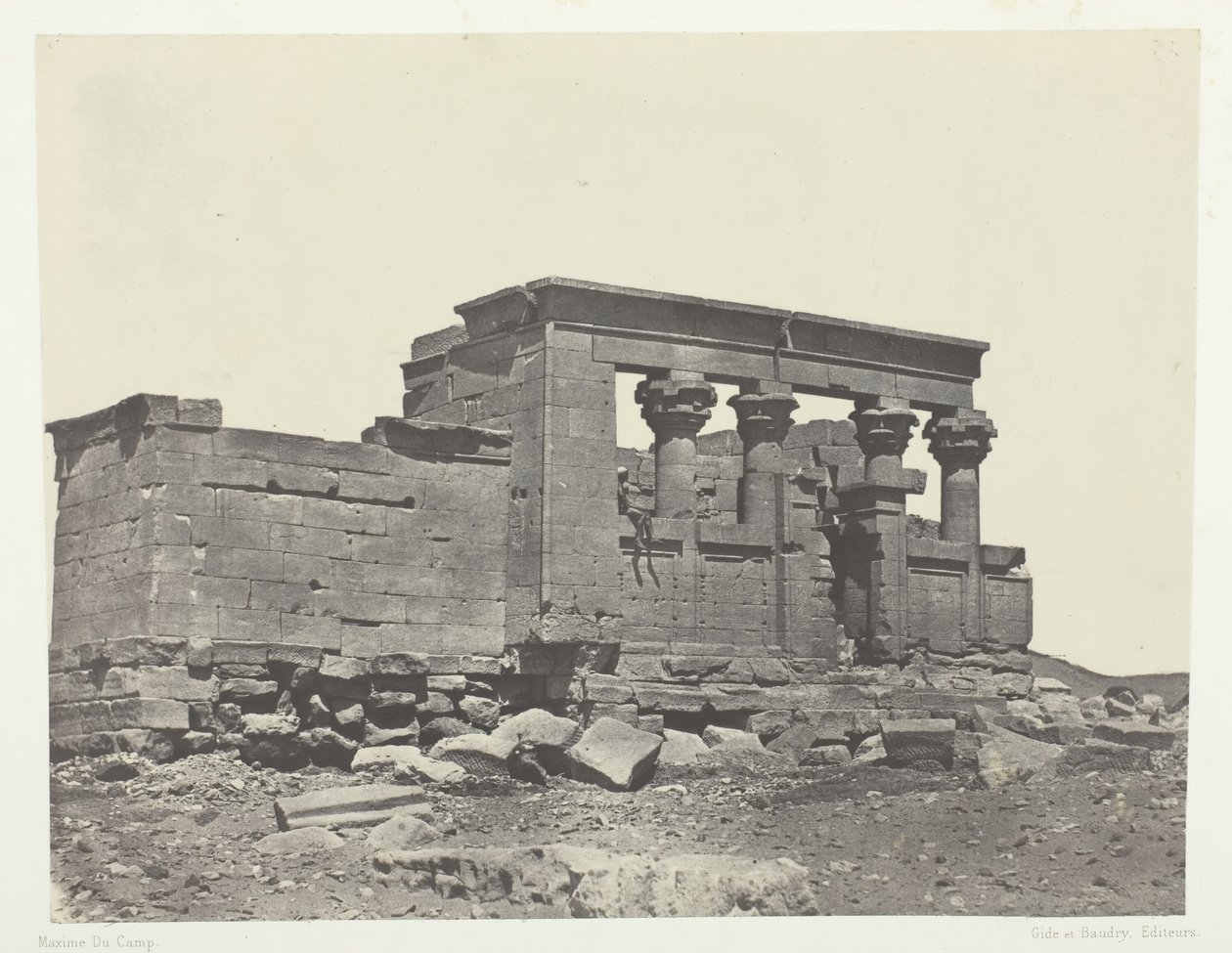 Débôd temploma, Parembole az Antonine-útról, Núbia, 184951, nyomtatva 1852-ben. alkotó: Maxime Du Camp