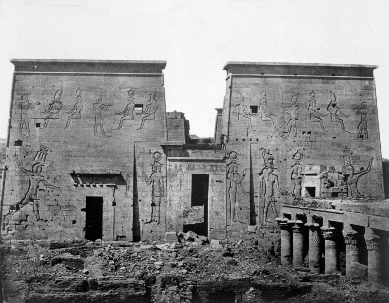 Philae temploma, Núbia, Egyiptom, 1852 alkotó: Maxime Du Camp
