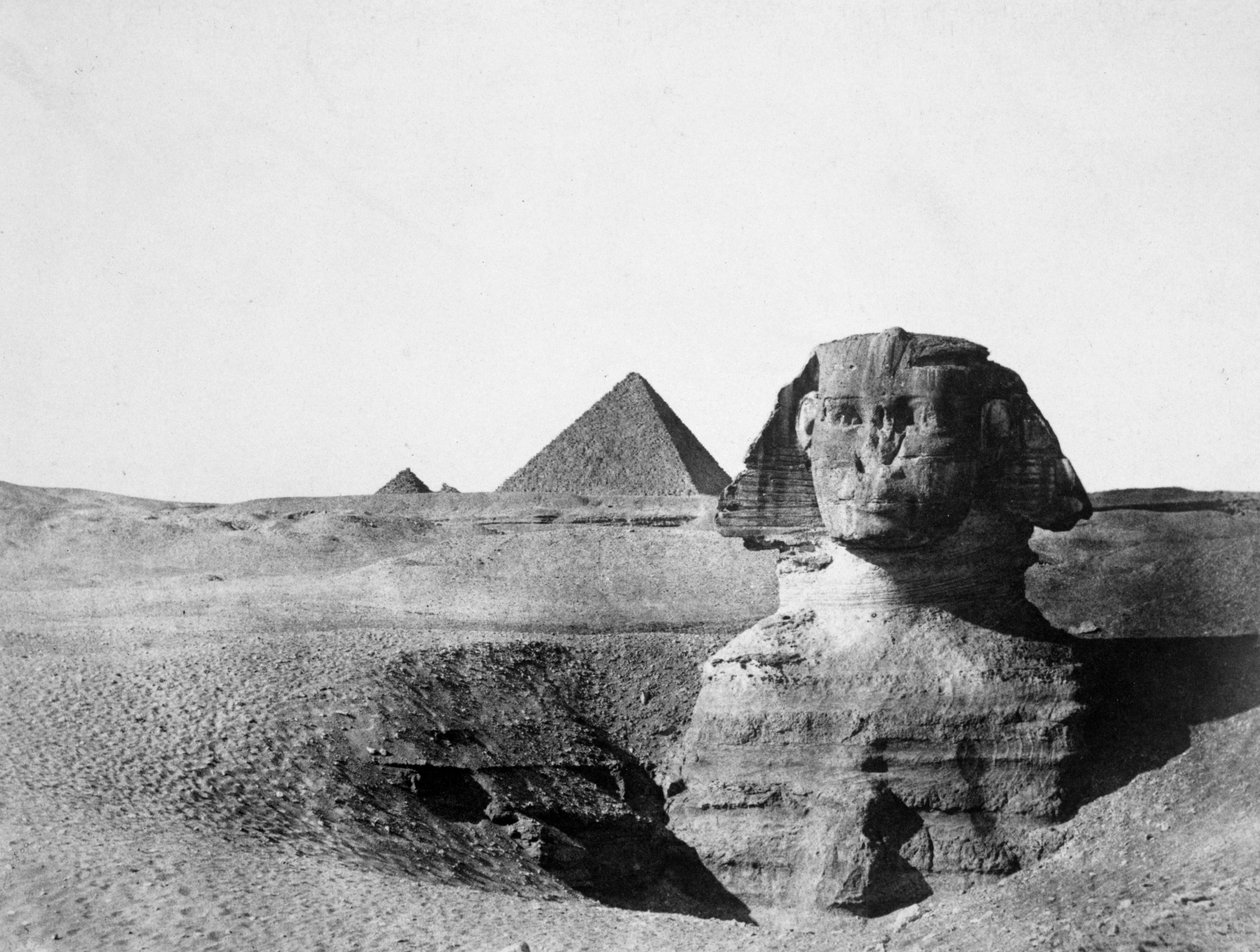 A Nagy Szfinx és a gízai piramisok, Egyiptom, 1852 alkotó: Maxime Du Camp