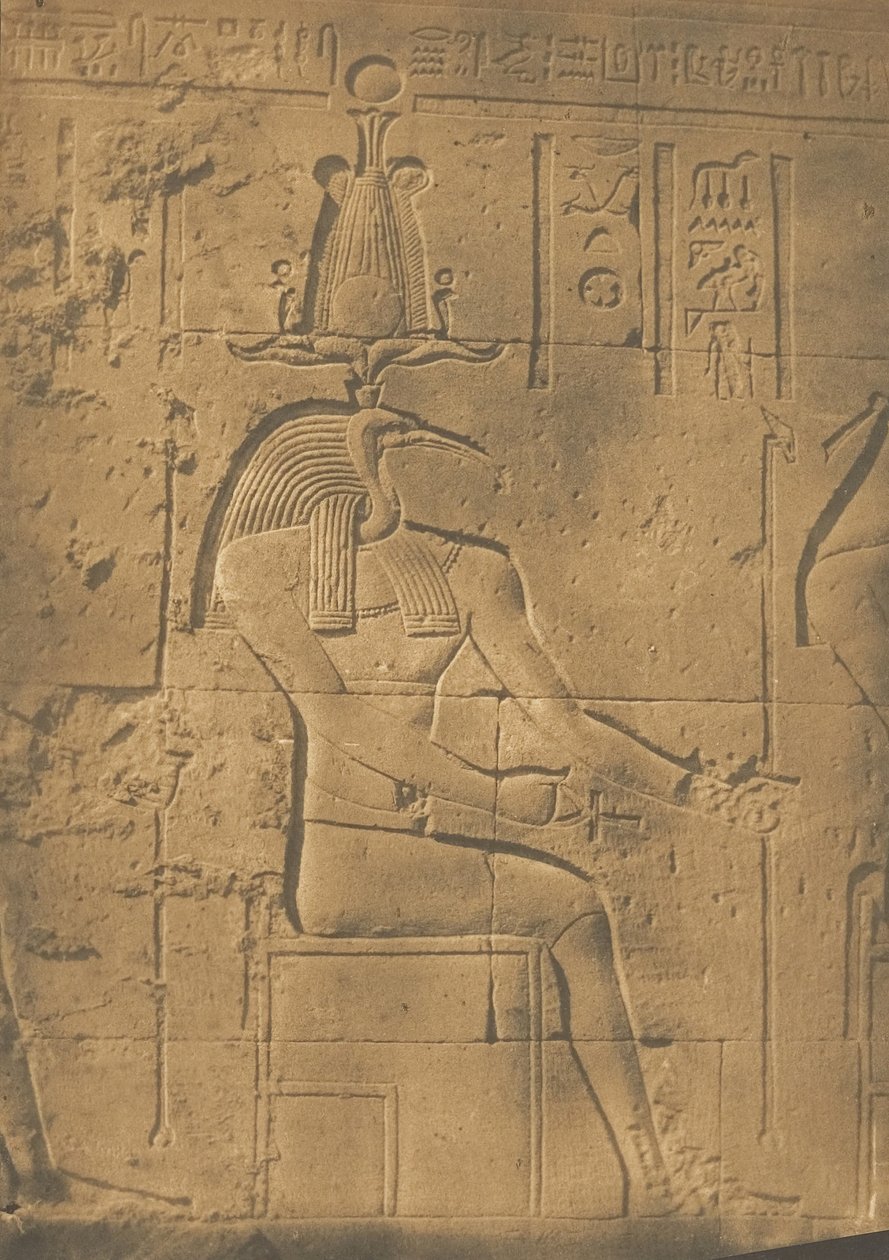 Thoth Ibiocephalus, a levelek istene Philae-ban, 1850. április. alkotó: Maxime Du Camp
