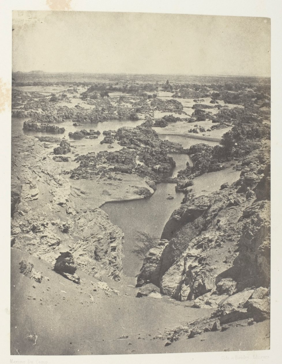 Vue Cavalière De La Seconde Cataracte; Nubie, 111. tábla az "Egypte, Nubie, Palestine et Syrie" albumból (1852) alkotó: Maxime Du Camp