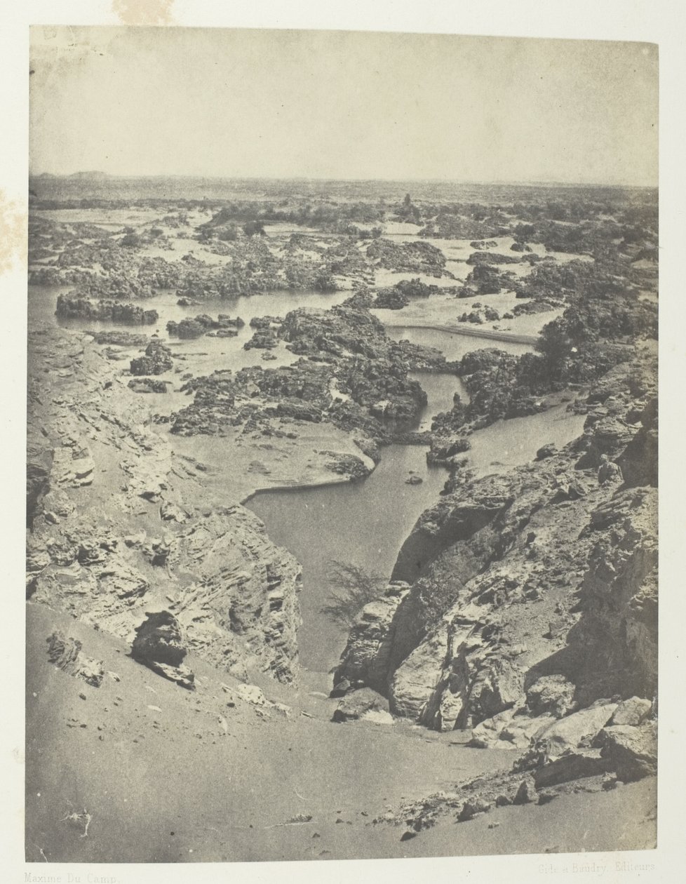 Vue Cavalière De La Seconde Cataracte; Nubie, 111. tábla az "Egypte, Nubie, Palestine et Syrie" albumból (1852) alkotó: Maxime Du Camp