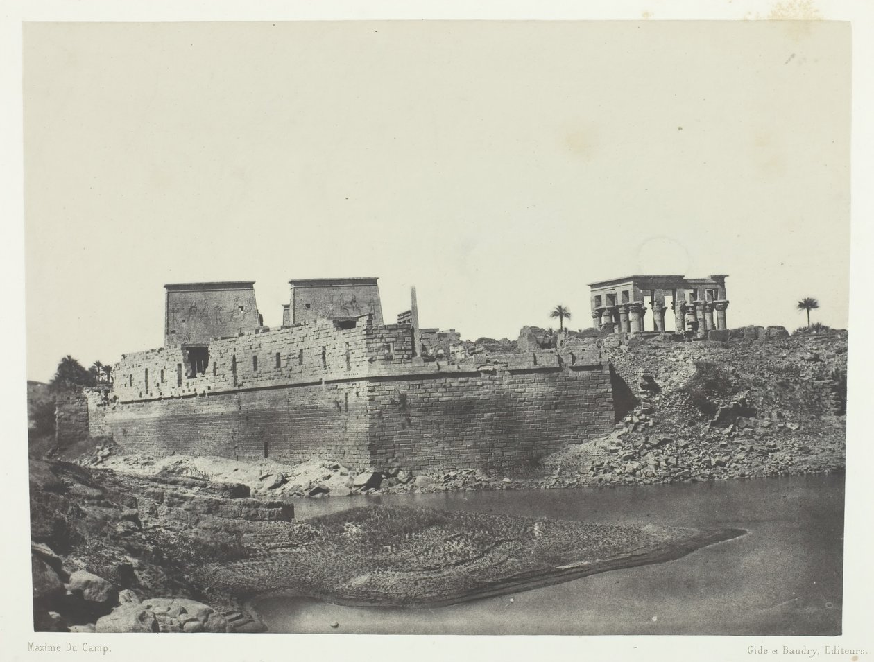 Kilátás délnyugati szögből, Philoe, Nubia, 184951, nyomtatva 1852. alkotó: Maxime Du Camp