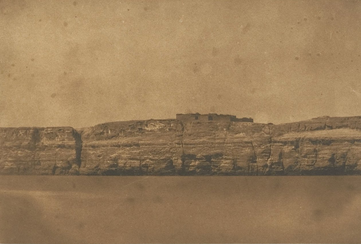 Djebel-el-teir és a Csigák kolostorának kilátása, 1850. alkotó: Maxime Du Camp