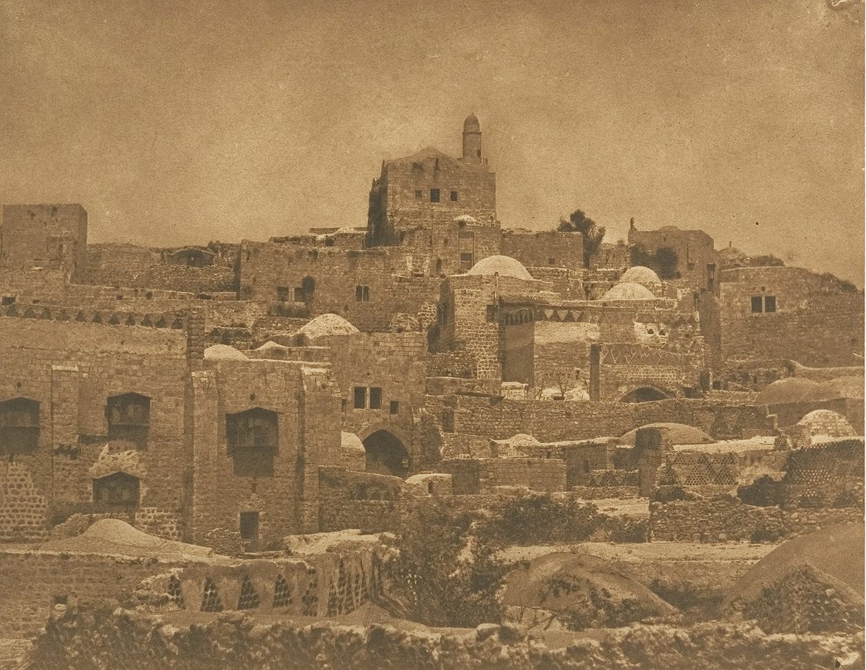Kilátás az El-Melouyeh mecsetre és Jeruzsálem környékére, 1850. augusztus. alkotó: Maxime Du Camp