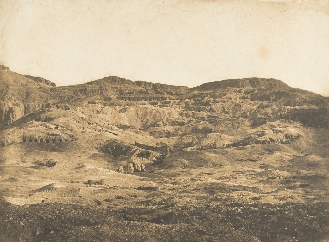 A thébai nekropolisz általános képe, Gournah, 1849-50. alkotó: Maxime Du Camp
