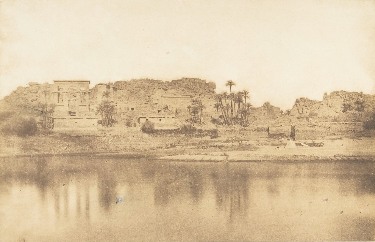 Philae szigetének általános képe, keletről, 1849-50. alkotó: Maxime Du Camp