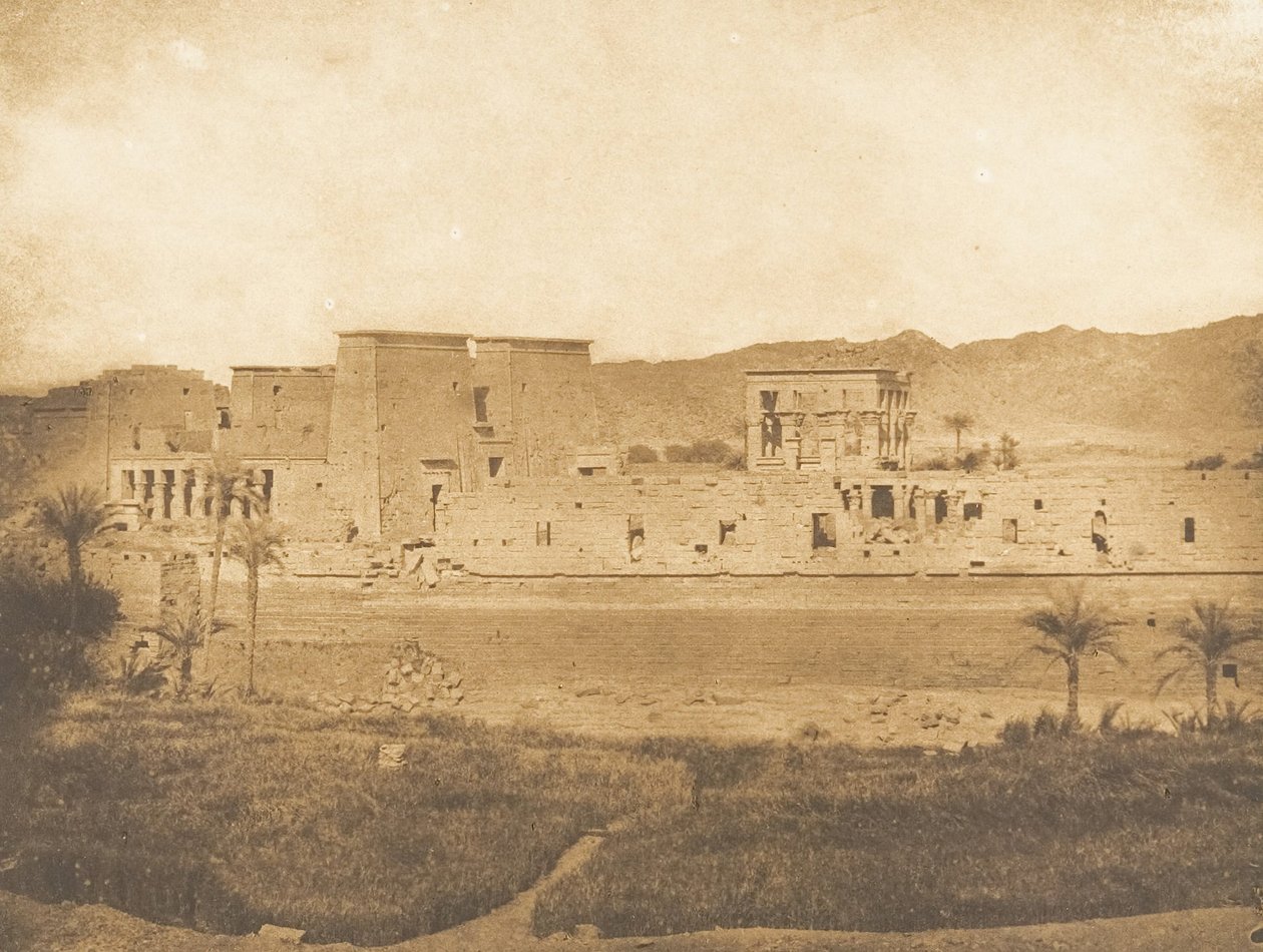 Philae szigetének általános képe, West Begueh szigetéről, 1849-50. alkotó: Maxime Du Camp
