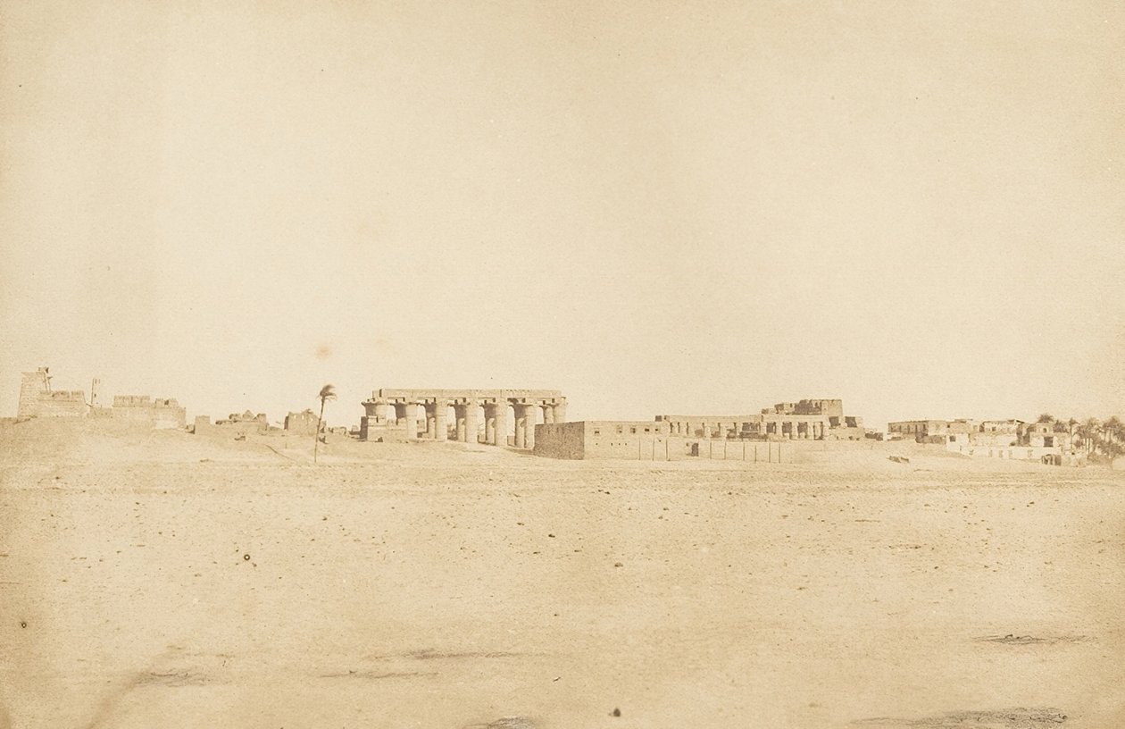 Luxor romjainak általános képe, Nyugat-Thébából, 1849-50. alkotó: Maxime Du Camp