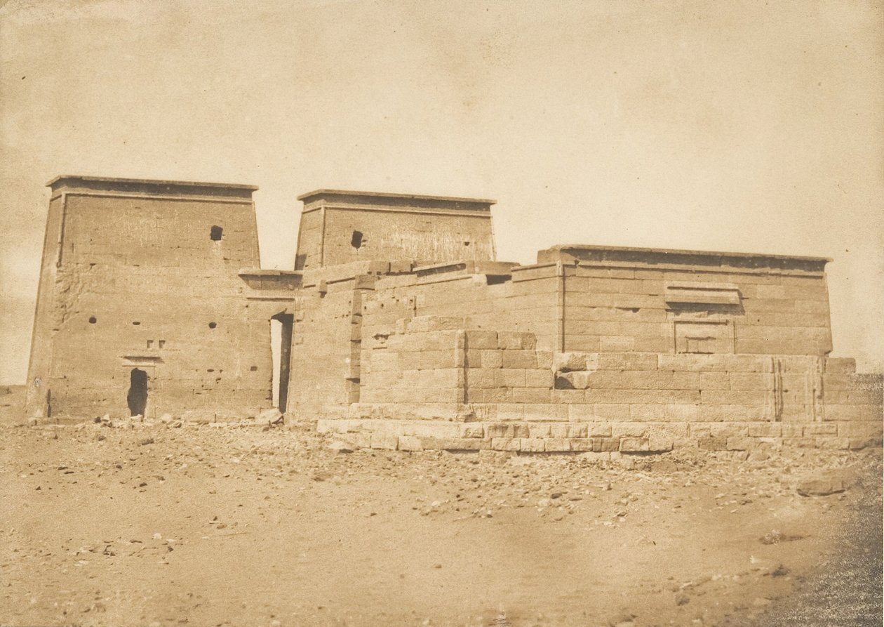 Dakkeh Pselcis templomának általános képe, északról, 1850. április 5. alkotó: Maxime Du Camp
