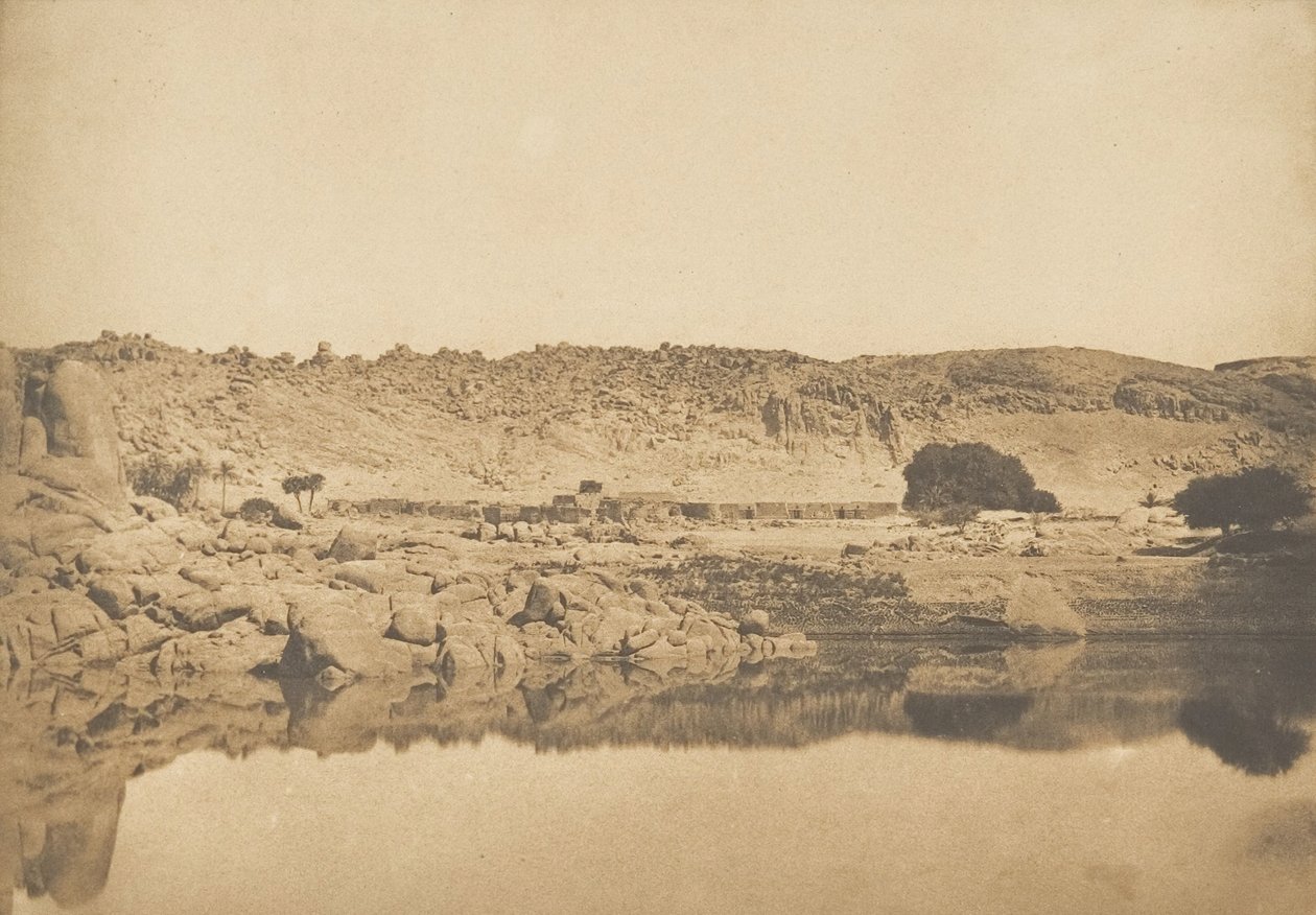 Philae északi nézete – Kounoço falu, 1849-50. alkotó: Maxime Du Camp